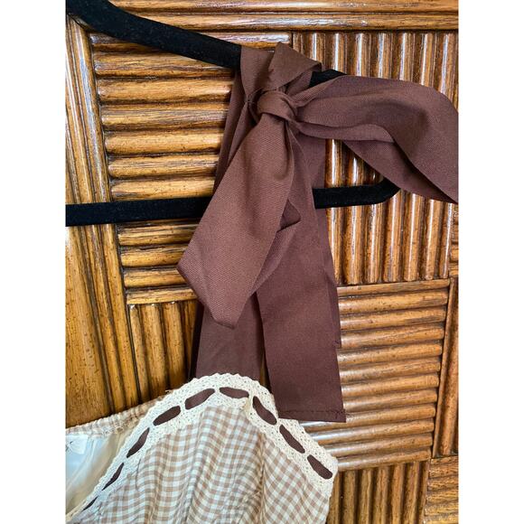 Beautiful Tie Shoulder Gingham Maxi Dress size L NWOT - Picture 2 of 4